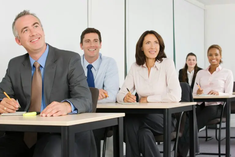 Business students in a lesson