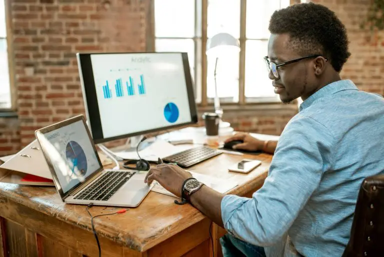 Man working with analytics at the office